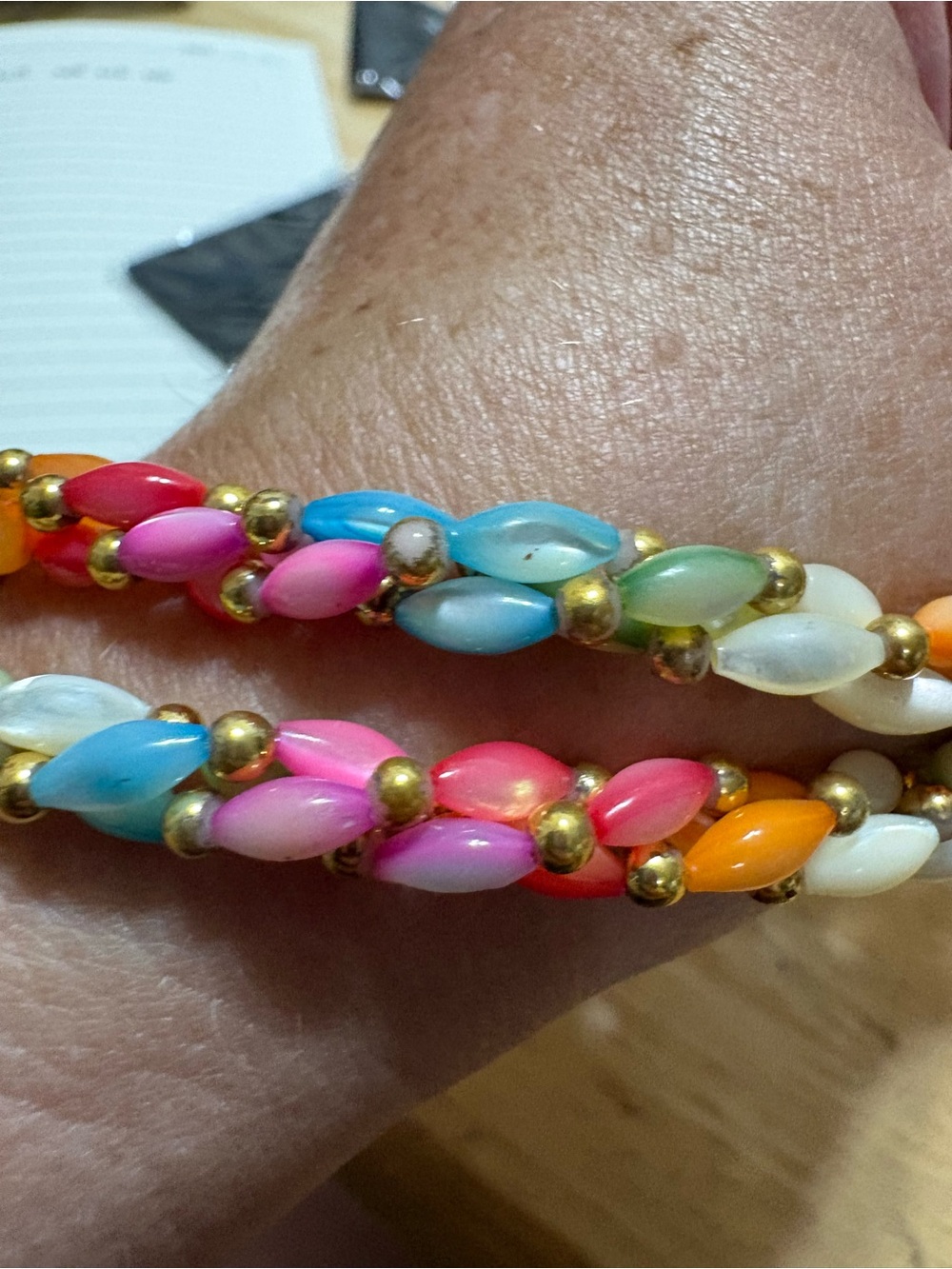 N6 beautiful Rice Bead multi colour necklace